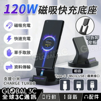 120W 磁吸快充底座 可拆背板 磁吸充電 數據傳輸 單手取放 TypeC USB 蘋果 快充 充電座