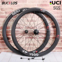 BUCKLOS 700C Carbon Wheels 38mm Road Bike Rim Brake Wheelset Clincher 700*23/25/28C Front/Rear Bicycle Wheels Rim 38/50mm Depth