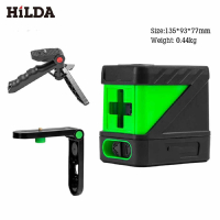 [ HILDA ]  希爾達系列  十字線綠光小型便攜式水平儀，強光細線  迷你雷射水平儀