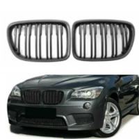 Matte blakc or Glossy Black Front Bumper Dual Slat Front Kidney Grill Grille For BMW X1 Series E84 SDrive XDrive 2009-2015