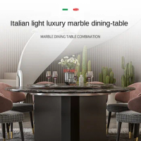 dining table round table large family round dining table marble round dining table villa dining room electric round table