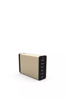 aMagic MagBooster - 6位USB輸出口8A40W快速USB充電器(金色), 6合1多孔叉電器充電拖板排插短路過熱電流電壓保護LED電源指示燈取代火牛方便經濟環保特價熱賣(APW-AC