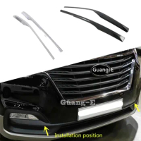 For Hyundai Starex H-1 H1 2018 2019 2020 2021 2022 Car ABS Plastic Trim Front Upper Grid Grill Grille License Plate Frame 2PCs