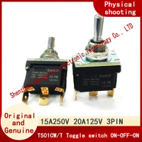 Original T501CW/T501CT Toggle switch IP67 waterproof oil proof car outdoor yacht 3 pin 3 speed self-locking ON-OFF-ON
