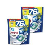 (2袋超值組)日本PG Ariel新4D炭酸機能活性去污強洗淨洗衣凝膠球76顆/袋(洗衣機槽防霉清潔洗衣膠囊洗衣球)