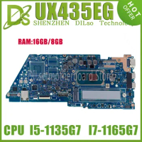KEFU UX435EG Laptop Motherboard For ASUS Zenbook 14 UX435 UX435EA UX435EAL UX435EGL Mainboard W/I5-1135G7 I7-1165G7 16GB/8GB-RAM