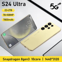 Mobile Phones S24 Ultra 6.8 HD Screen Smart Phone Original 22G+2T 5G Dual Sim Celulares Android Unlocked 108MP 7800mAh S25 Ultra