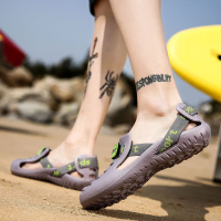 夏天男士個性鏤空洞洞鞋全包透氣塑料涼鞋海邊涉水防滑沙灘溯溪鞋