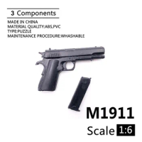 1/6 Scale Mini Jigsaw Puzzle Type M1911 A1 Black Pistol Model Soldier Accessory Gun Plastic Model for 12 Inch Action Figure