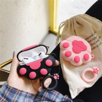Cute Cat Paw Lovely Case for Airpods Pro 2nd Generation Case with Keychain Cover for Apple AirPods 2 3 Protective for Girl Shell