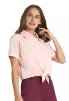 Evernoon Roseanne Blouse Short Sleeve Motif Solid Atasan Baju Wanita Casual - Salem
