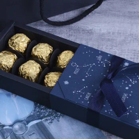 Blue sky Design Paper Chocolate candy box.Yolk Crisp Chocolate Box Nougat Cookie Candy Nuts Boxes 100pcs/lot Free shipping