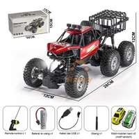 LC - Besty Mobil Remote Control 4WD Mainan Rock Crawler Alloy Off-Road 6 Roda RC Off Road Dengan Lam