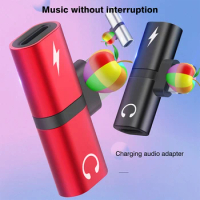 2 in 1 Dual Lighting Charging Listening Calling Adapter For Iphone 11 12 13 X XS MAX XR 7 8 Plus Earphone Audio Charger Splitter