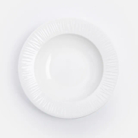 【HOLA】克萊歐強化瓷湯盤20.5cm 枝線白