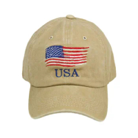 Men's American Flag USA Embroidery Baseball Cap Vintage Washed Denim Snapback Cap Chapeau Homme Cotton Dad Hats for Women 2021