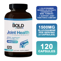 Bold Vitamins Joint Health Support (120 Capsules, EXP 11/26) Glucosamine 1500mg Bone Joint Knee Pain