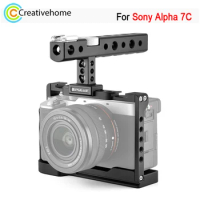 PULUZ Video Camera Cage For Sony Alpha 7C / ILCE-7C / A7C Camera Aluminum Alloy Filmmaking Rig Frame with Handle