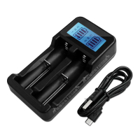 LCD液晶雙槽式 複合式鎳氫電池/鋰電池充電器-可充 3/4號充電電池 18650 14500