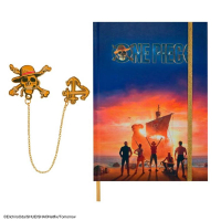 海賊王筆記本 - 日落啟航及書籤鍊 - 路飛