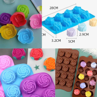 Khuôn Silicon Hoa Hồng Dễ Thương Làm Socola, Thạch Rau câu, Pudding, Sáp Nến CAKESHOP