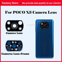 Original Rear Back Camera Glass Lens With Frame For Xiaomi POCO X3 NFC Global Version Poco X3 Cell Phone Repair