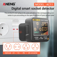 AC11 Digital Smart Socket Tester Voltage Test Socket Detector Ground Zero Line Phase Check Rcd NCV test US/UK/EU/AU Plug