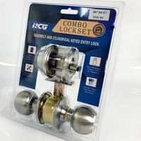 RCG Stainless Steel Door knob Double Lock Combo Lockset Deadbolt And Cylindrical Keyed Entry Lock