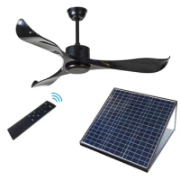 52-inch solar inverter DC outdoor ceiling fan Fan 3 ABS blade fan polycrystalline solar panel 80W/30V