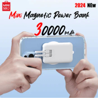 Miniso 2024 Hot Mini 30000mAh Magnetic Wireless Charger Power Bank 22.5W Fast Charging Powerbank For iPhone Samsung Huawei