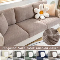 Jacquard Sofa Seat Cushion Cover Plain Color Stretch Thicken Sofa Cover For Living Room L Shape Corner Armchair Sofa Slipcovers