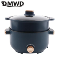 DMWD Electric Cooking Machine Large Hot Pot Frying Pan Noodles Porridge Soup Pot Multicooker Food Steamer Breakfast Maker 220V