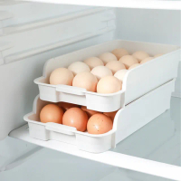 【VENCEDOR】雞蛋收納盒2層(冰箱置物盒 冰箱抽屜 蔬果盒 瀝水保鮮盒-2入)