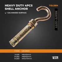 TOLSEN HEAVY DUTY 4PCS BAUT SHELL ANCHOR PINS Angkur Baut Anchor Bolt Dinding Beton Hook Bolt Sleeve