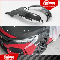 For FK8 Type R OEM Carbon Fiber Front Fender Trim FK8 Wheel Arch Cover Glossy Carbon Kit Tuning For FK8 Civic TYPE-R Racing Part