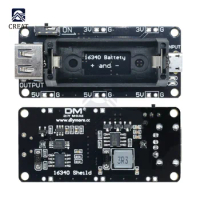 1Pcs 16340 Rechargeable Lithium Battery Charger Shield Board ESP8266 ESP32 2 Double Power Bank Module For Arduino R3 ONE