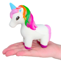 Jumbo Colorful Unicorn Horse Squishy Slow Rising Simulation Bread Cake Scented Stress Relief Soft Squeeze Toy Fun Toy for Kid