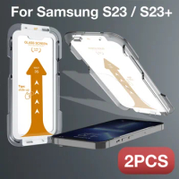 [2Pcs] Screen Protector Tempered Glass for Samsung S23 Samsung S23+ Plus Galaxy Protective Glass Auto-Located Dust-Free