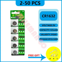 TIANQIU 2-50PCS CR1632 Lithium Button Battery CR 1632 DL1632 BR1632 LM1632 ECR1632 3V Coin Cells Batteries For Watch Remote Key