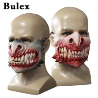 Bulex Halloween Mask Zombie Teeth Terror Latex Horror Michael Myers Mask Cosplay Full Face Helmet Party Scary Masks
