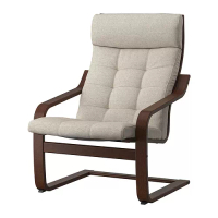 POÄNG 扶手椅, 棕色/gunnared 米色, 41 公分