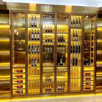 Chateau villa constant humidity constant temperature stainless steel wine cabinet cellar wine cellar light luxury display cabine