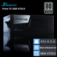 Seasonic flagship titanium PRIME TX1600W power supply compatible with ATX3.0 PCIe5.0 16-pin line 12VHPWR support 4090