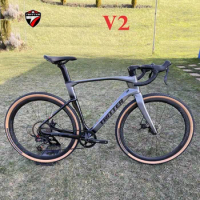 2023 TWITTER V2 RS-12S Full Hidden Inside Cable Routing Disc Brake T900 Carbon Fiber Road bycycle Gravel Bike bicicleta 700*38C