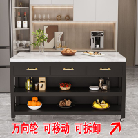 【奢菲雅】台灣公司/開發票 移動中島餐桌大理石收納廚房開放式餐邊工作臺一體料理臺儲物餐櫃