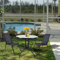 Patio Bistro Set, 3 Piece Outdoor Patio Furniture Set, Patio Table and Chairs Indoor Conversation Set for Backyard Porch