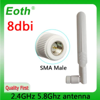 EOT 2.4g 5.8g antenna 8dbi sma male wlan wifi dual band antene iot module router tp link signal receiver antena high gain