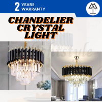 CRYSTAL CHANDELIER LIGHT MODER CEILING PENDANT LAMP LED E14 LIGHT BULB BLACK GOLD LAMPU KRISTAL SILI