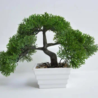 1pcs Artificial Plants Bonsai Pine Tree Welcoming Pot Plants Living Room Zen Garden Decoration Decor
