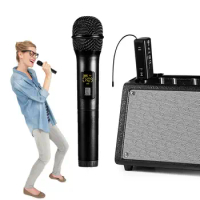UHF Wireless Handheld Microphone Superior Sound Handheld Microphone Dynamic System With Rechargeable Receiver Metal Microphone